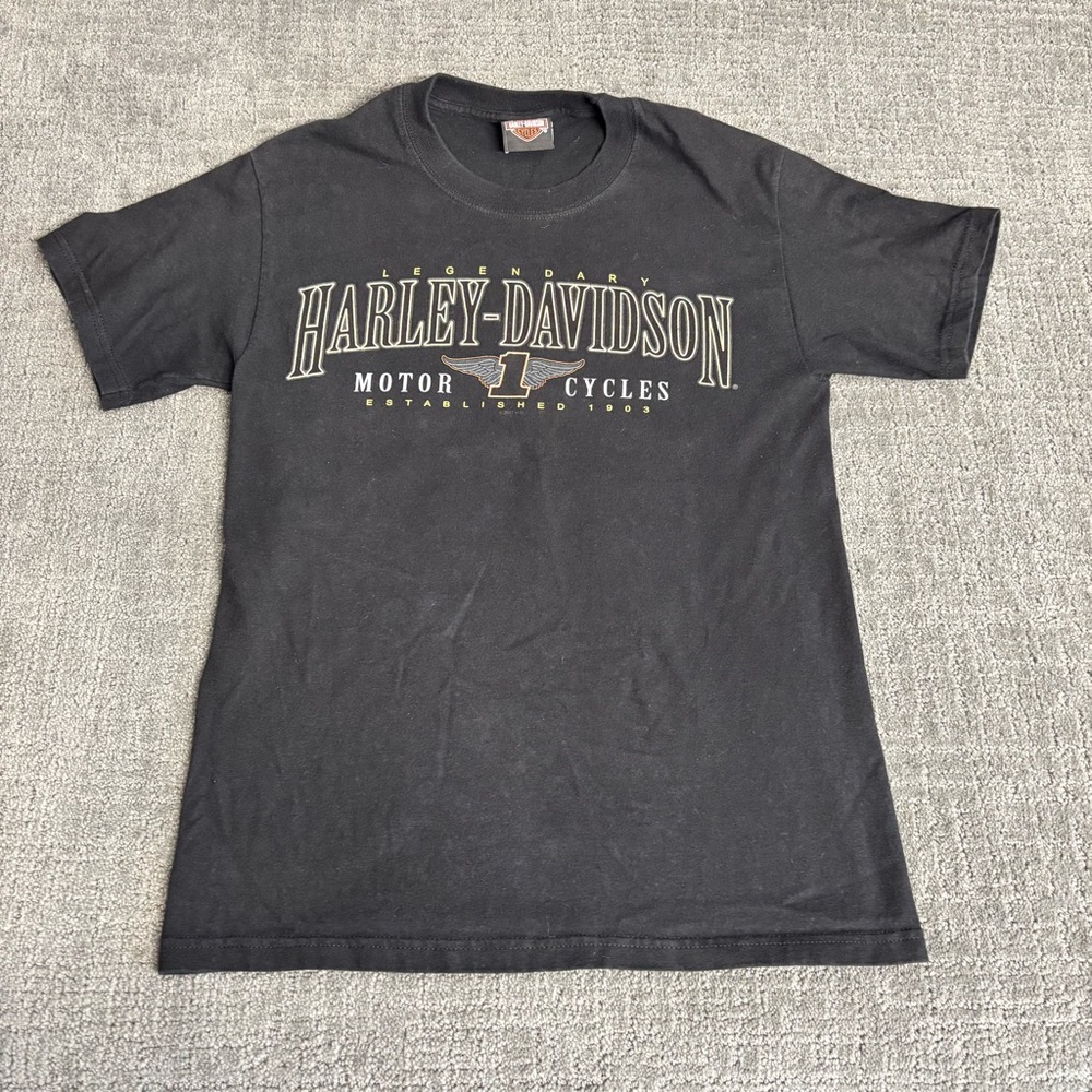 Harley-Davidson Black Tee with Gold Accents